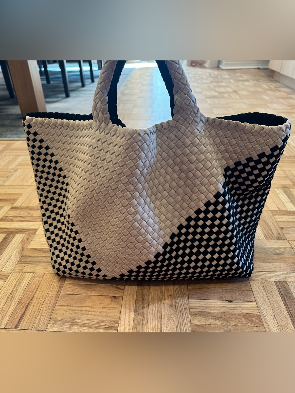 Naghedi St. Barths medium woven Tote Bag in Black and White